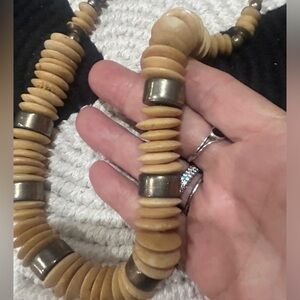 Vintage boho bone necklace
